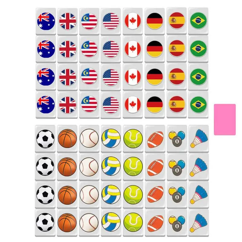 64+1 Blocks New Flag Patterned TiktokSeaside Escape Mini Mahjong Game Come Parent Child Party Game Unique And Fun Game