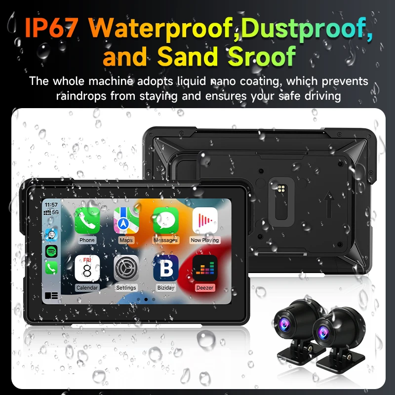 For BMW Motorcycle Carplay GPS Navigation Wireless Carplay Android Auto Dual Bluetooth For BMW R1200GS ADV/ R1250GS ADV/S1000XR