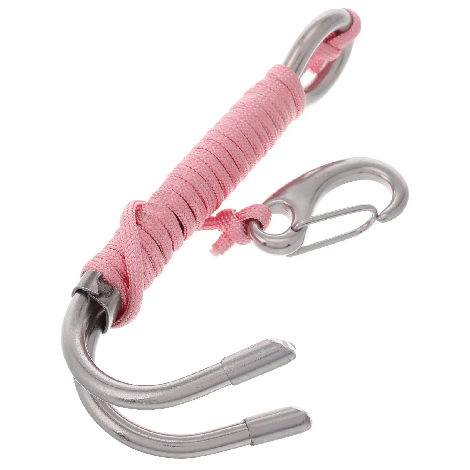 Durable Stainless Bait Holder Hooks Hook Double Fishing Hook Double Head Spring Safety Lanyard Scuba Fishing Gear