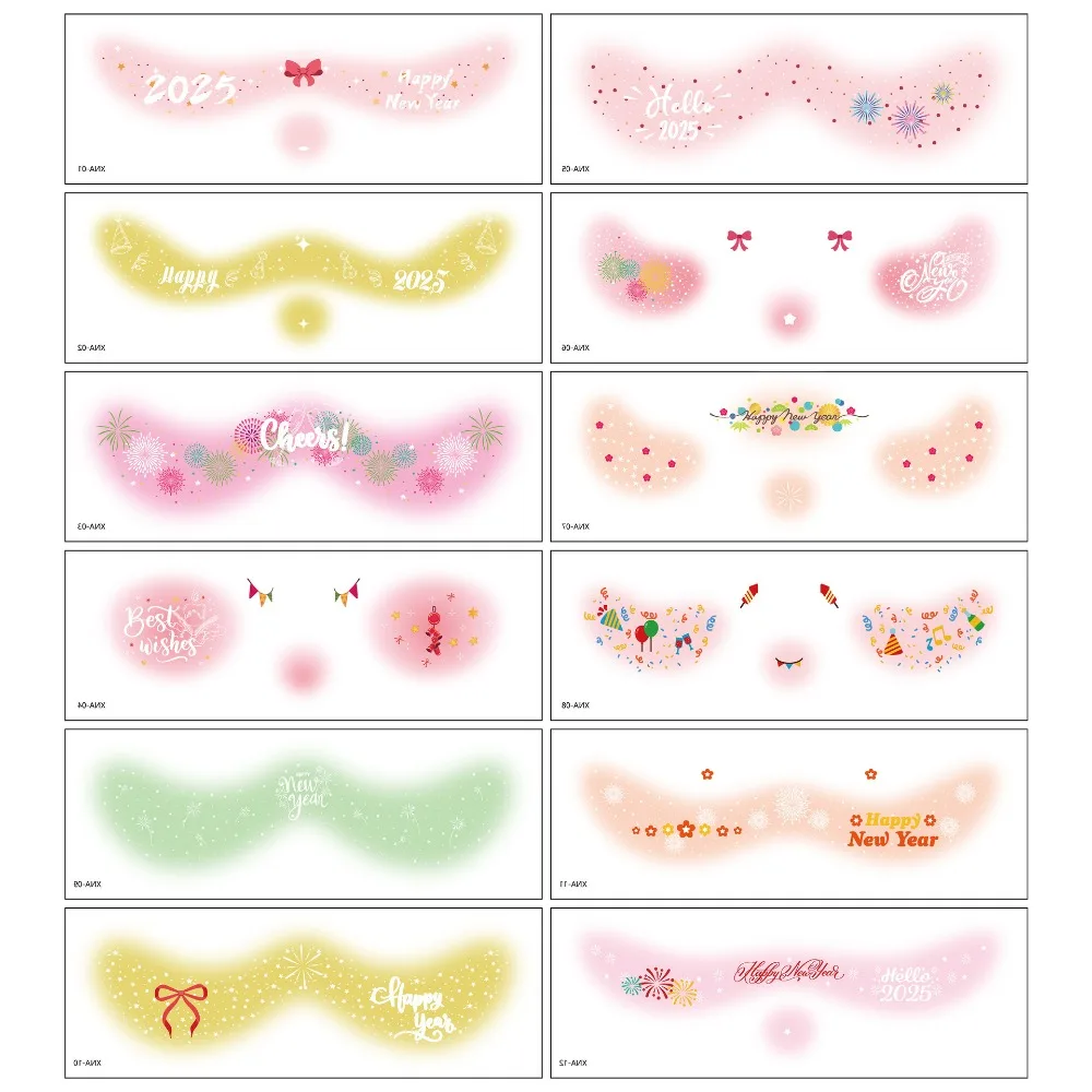 

12 Pcs New Glitter Face Tattoo Red Temporary Face Makeup Patches Waterproof DIY Tattoo Sticker Girls
