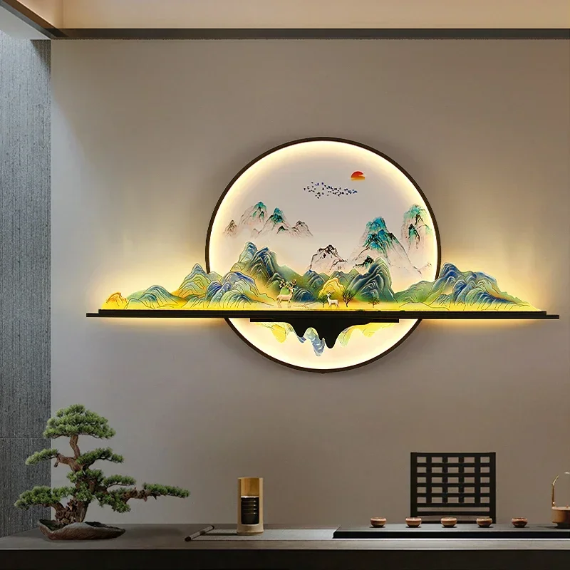 DORIAN Modern Picture Wall Light LED 1 Meter Diameter Landscape Mural Lamp For Home Living Room Study Bedroom Decor Painting