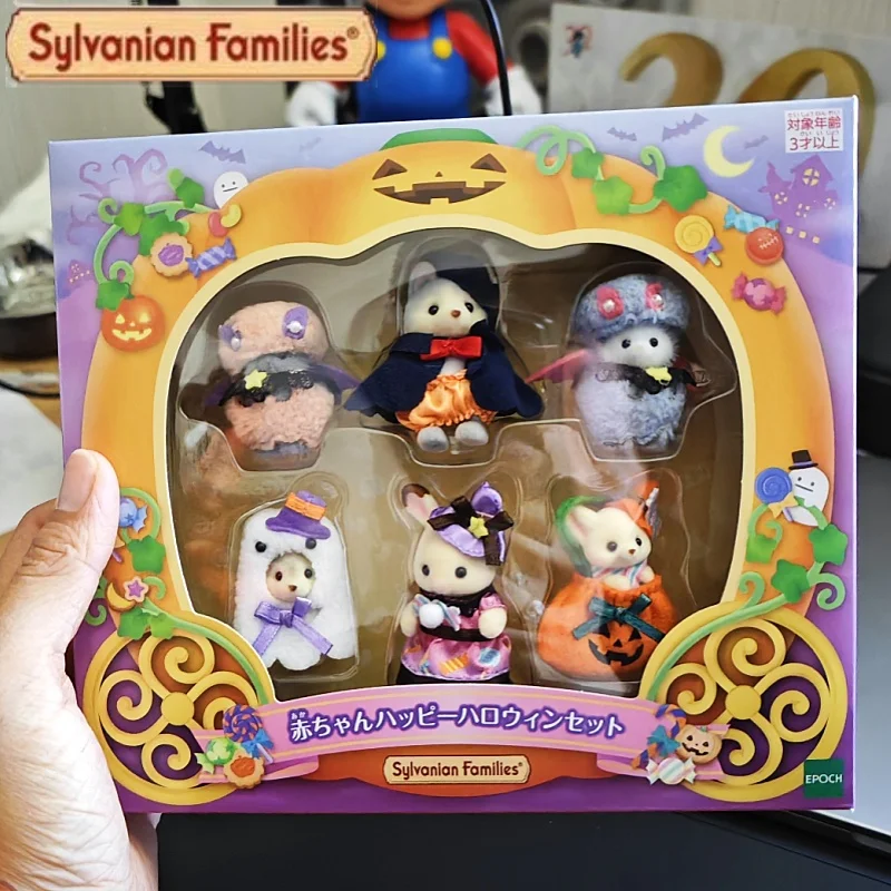 New Original Limited sylvanian Families Anime Figure Halloween Set Flocking Doll Decoration Model Toy Ornaments Collection Gifts