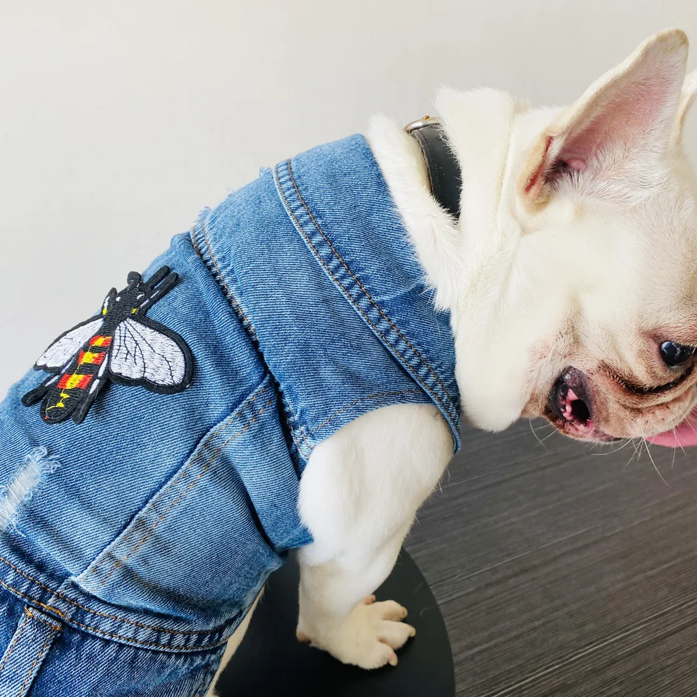 Pet Dog Clothes Denim Dog Jacket Jean Breathable Puppy Clothing Outfits Vest for Small Large Dogs Chihuahua French Bulldog