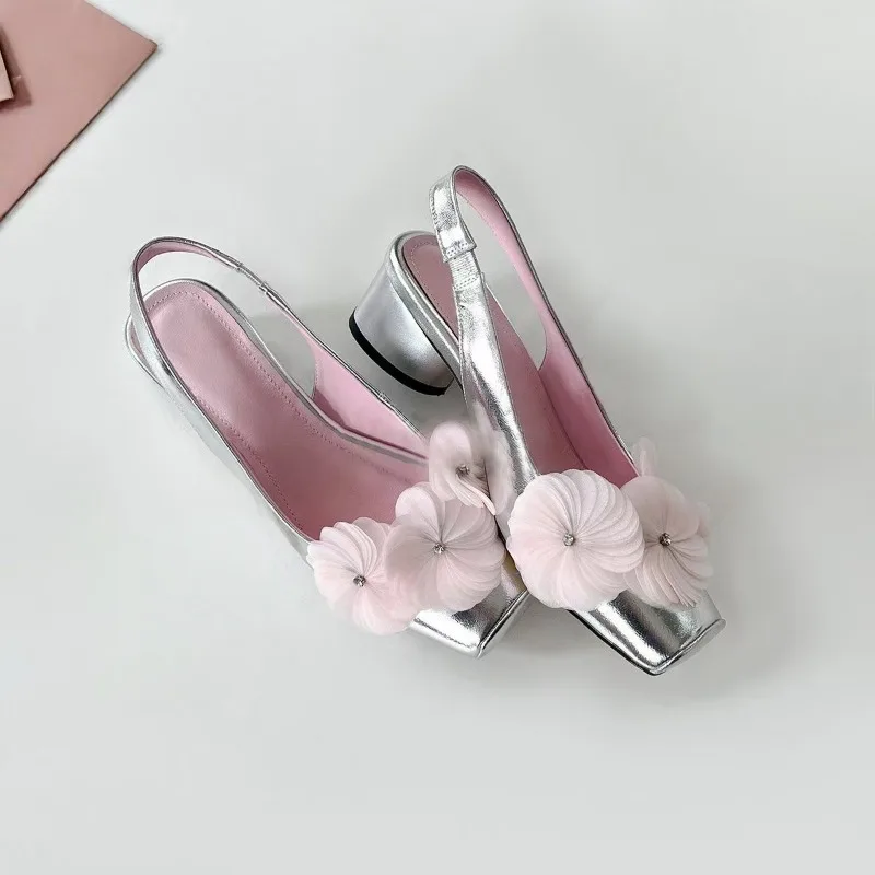 

Новые туфли Baotou 2024, высокие каблуки, женские летние уличные сандалии с квадратным носком, женские туфли-лодочки на плоской подошве с ремешком сзади