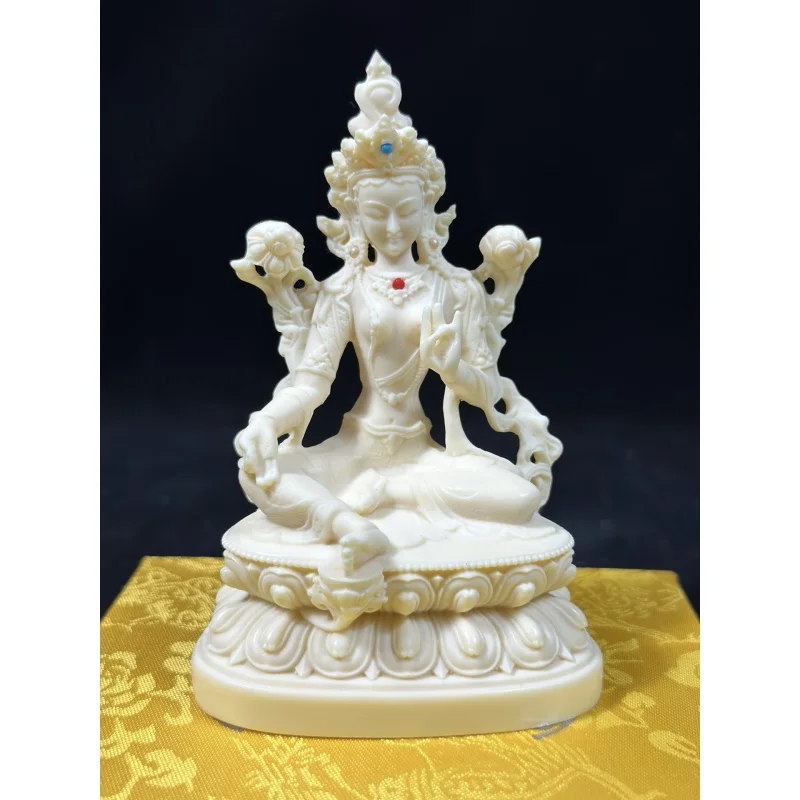 

Factory Direct Supply Ivory Nut Carved Green Tara Bodhisattva Ornaments Home Worship Buddha Statue Guanyin Crafts Ornaments