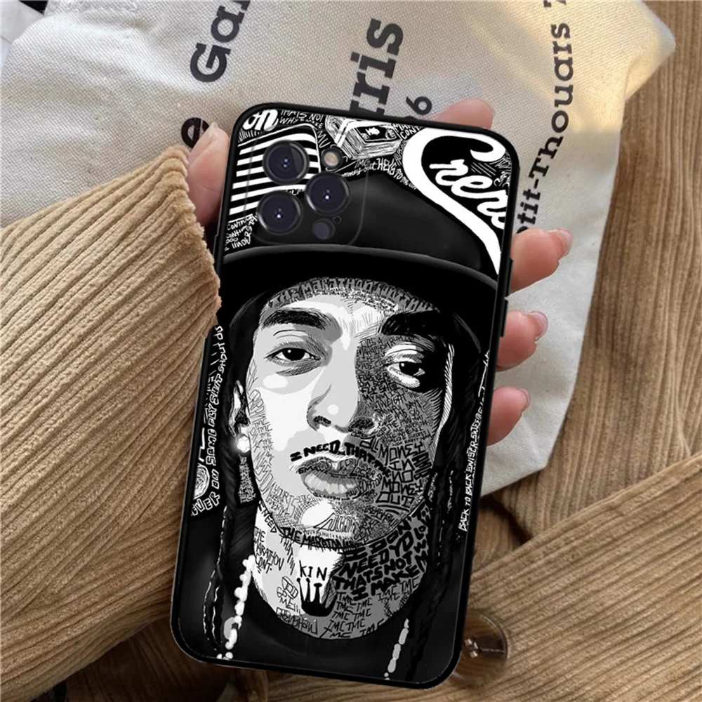 N-Nipseys Rapper H-Hussles Phone Case For IPhone 16 15 14 11 12 13 Mini Pro XS Max Cover 6 7 8 Plus X Funda Shell