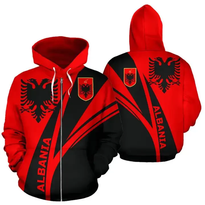 

Men Women Hoodies ALBANIA Flag Albanian Country Map Hoodie Pullover Thick Hip Hop Hooded Sweatshirt Unisex Albania Zip Hoodie