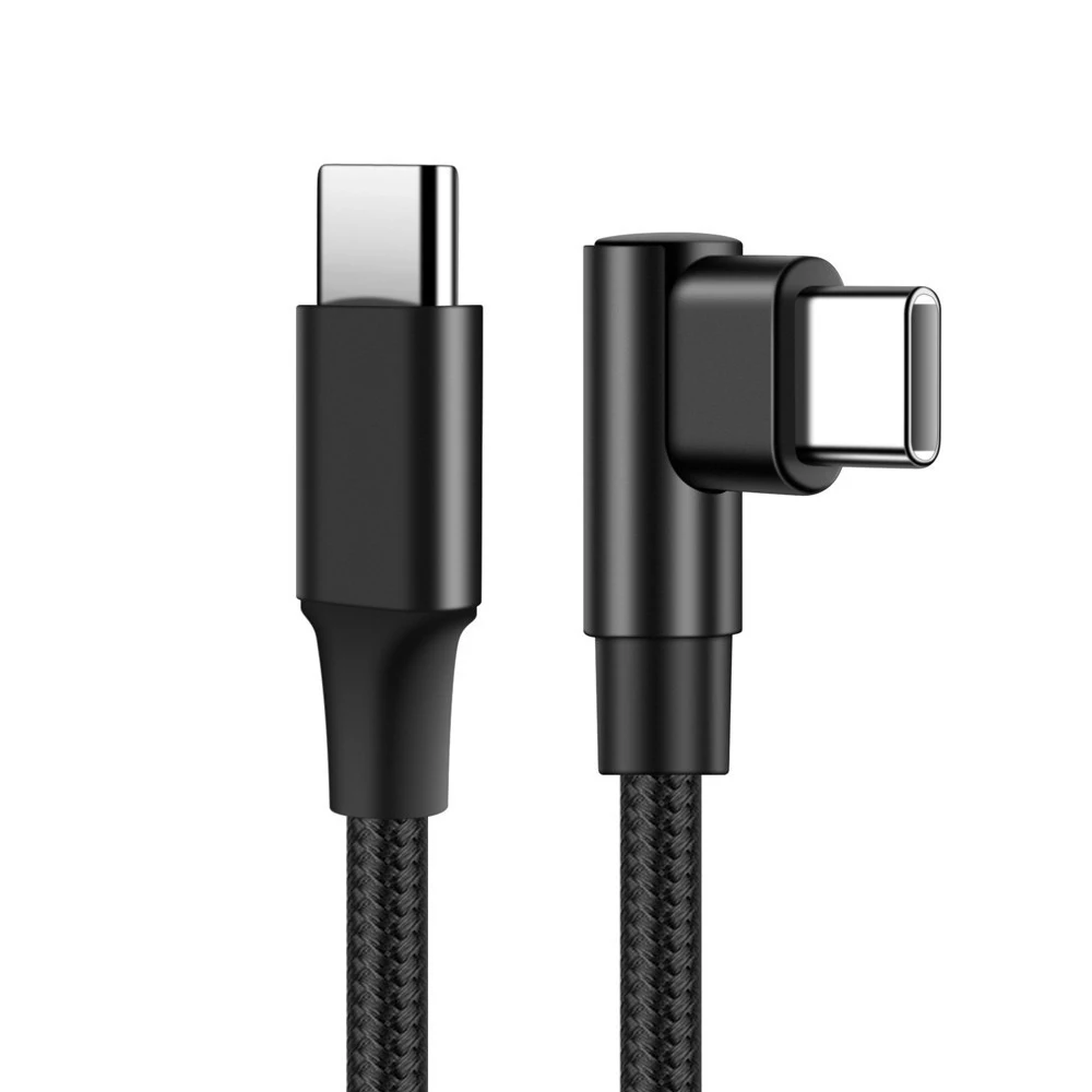 60W USB Type C To USB C Cable 90 Degree Angle For iPad MacBook Pro Xiaomi Samsung Huawei Fast Charging Type-C Date Wire