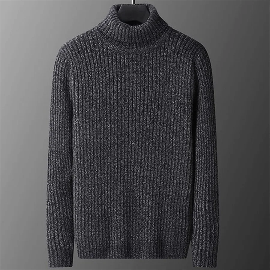 

Winter Warm Men Sweaters Knitted Turtleneck Pullovers High Neck Slim Fit Elastic Thick Sweaters Men's Clothing Knitwear