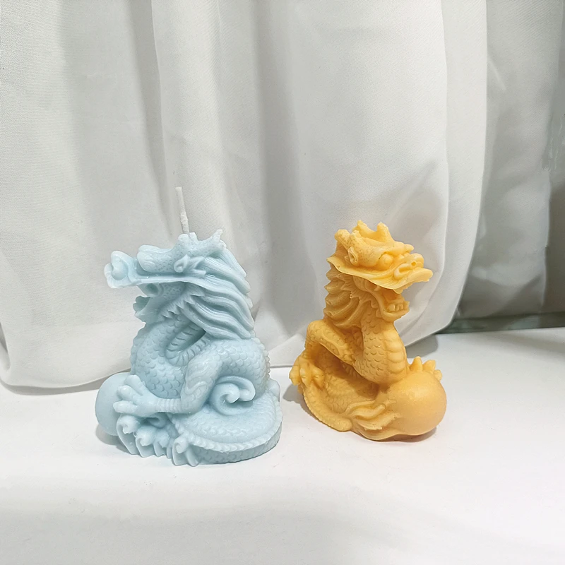 

Open Mouth Chinese Dragon Candle Silicone Mold Mysterious Wild Animal Wax Mould Handmade Gifts For Festivals & Birthday Parties