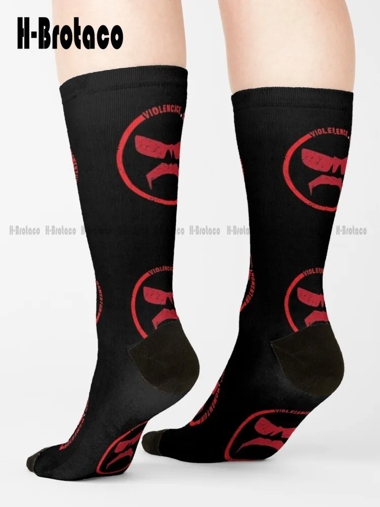 

Dr Disrespect Violence Speed Momentum Socks Women Crew Socks Comfortable Best Girls Sports Retro Cartoon Street Skateboard Socks