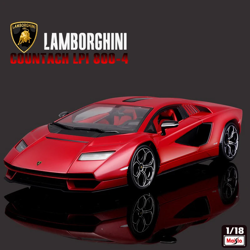 Maisto 1:18สีแดง Lamborghini Countach LPI 800-4อัลลอยด์โมเดลรถยนต์จำลองคอลเลกชันของขวัญของเล่นเด็กของขวัญวันเกิด