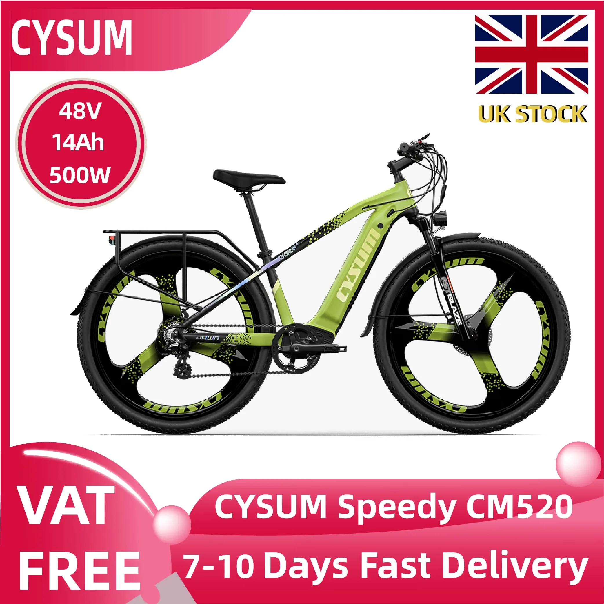 AliExpress Cysum CYSUM Speedy CM520 E-bike for Adults  Road Electric Bike 48V 500W Motor 14Ah Battery, 29 Inch Tire city ebike