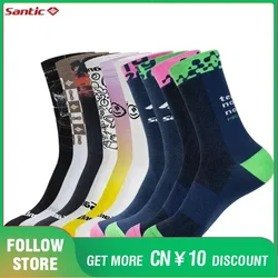 Santic Cycling Socks Professional MTB Bike Road Racing Outdoor Sports Riding Socks Free Size Four Seasons Breathable Comfortable