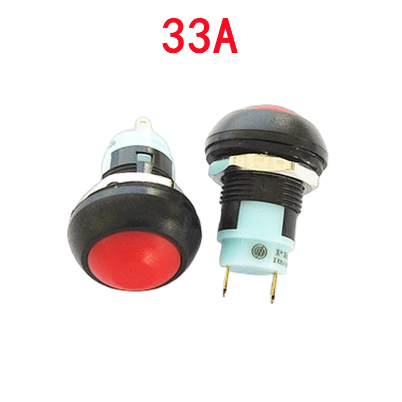 1/6 PCS,Mini Round Push Button Switch,PBS-33A Self-Locking/33B Self-reset,2Pin,12mm,3A 250VAC/1A 125VAC,Electrical Equipment