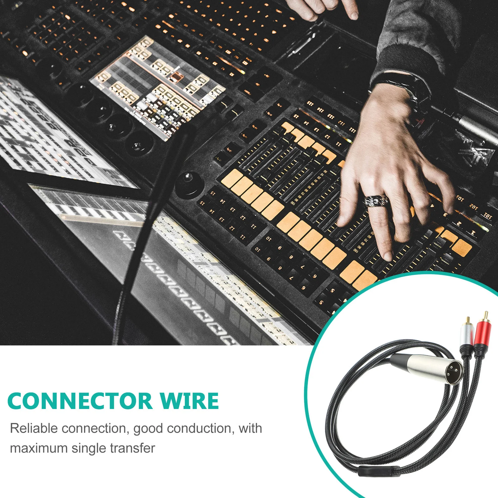 

Xlr to Rca Audio Cable Compact Microphone Adapter Cable High Noise Rejection Stable Signal Transmission Practical Audio