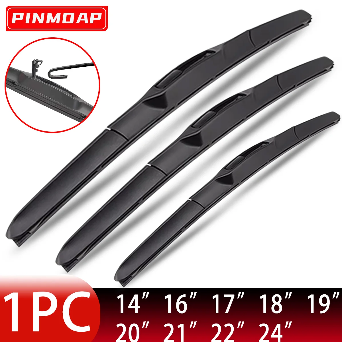 

Car Wiper Universal J/U-Shaped Windshield Wiper Blade Brush Blade Natural Rubber Strip Accessories 14"16"17"18"19"20"21"22"24"