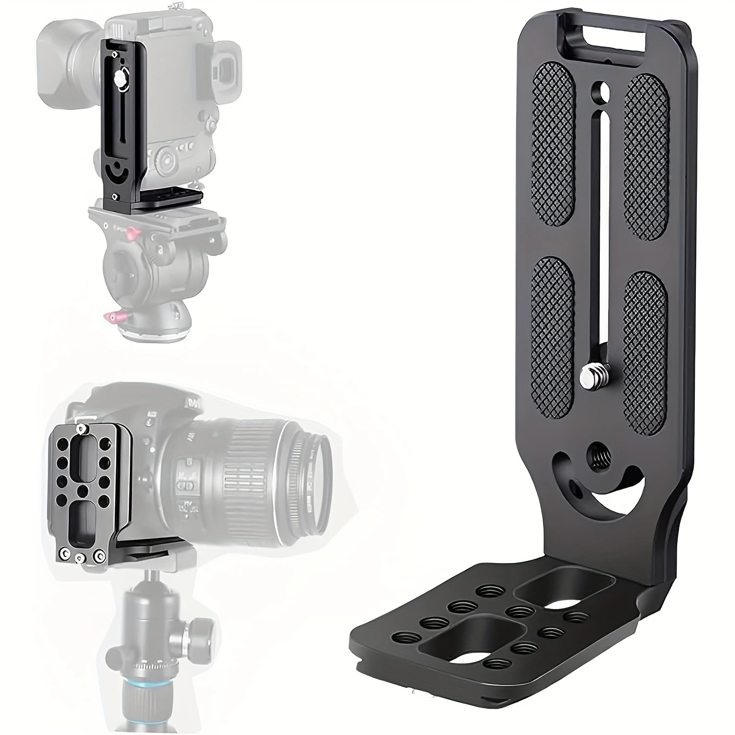 Metal 1/4 Screw Hole DSLR Camera L Bracket Vertical Horizontal Switching Quick Release Plate for Nikon Osmo Ronin Zhiyun Stabili