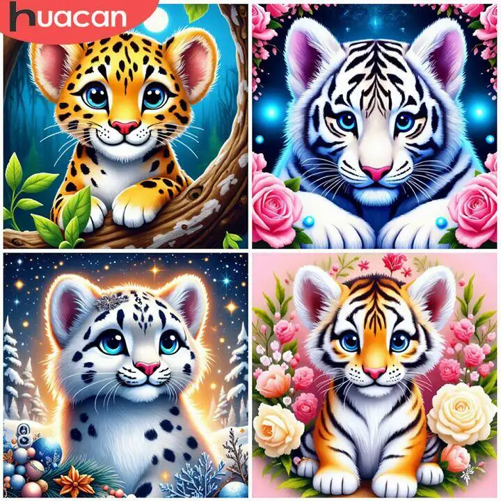 Huacan Tier DIY Diamant Malerei Frosch Pflanze volles Quadrat rund 5d Diamant Mosaik abstrakte Farbe Wohnkultur