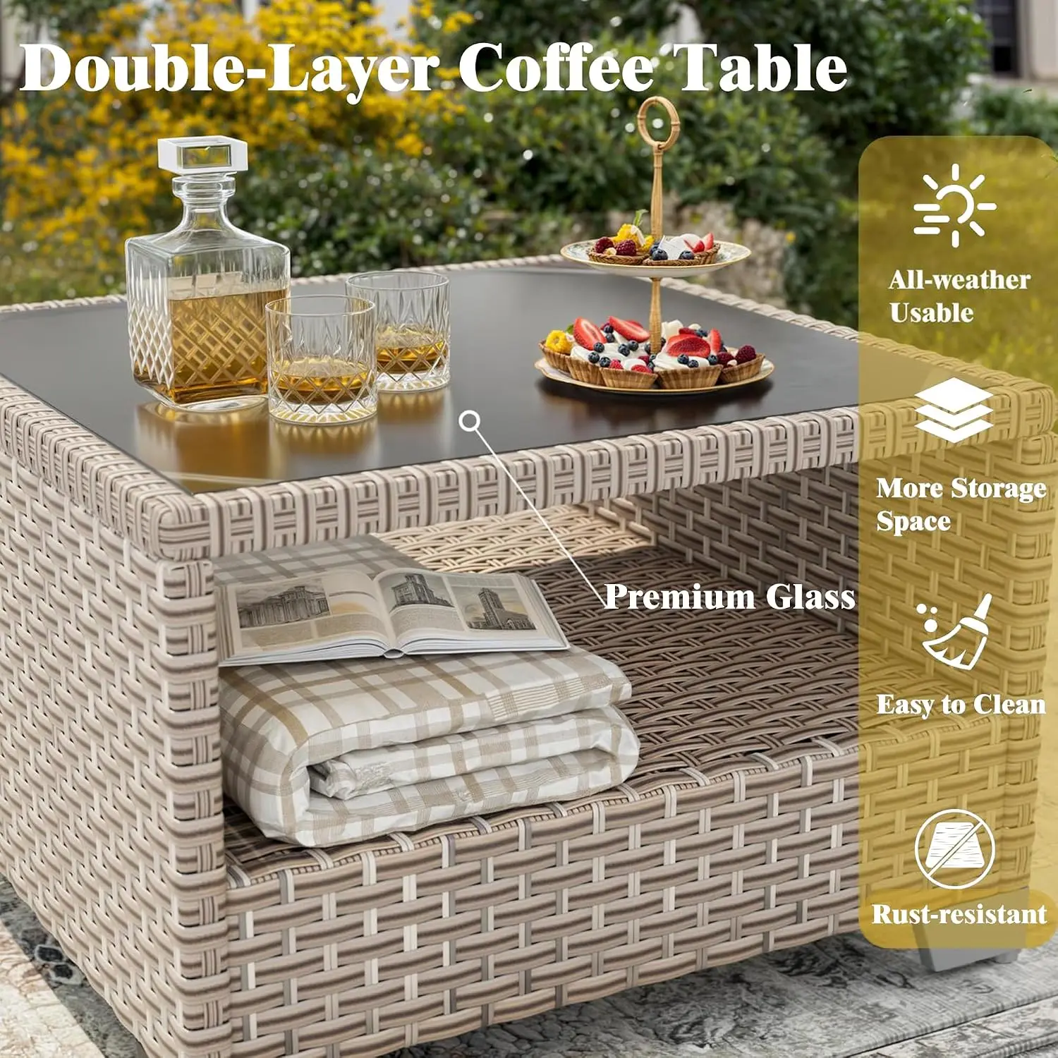 7 Piece Outdoor Wicker Sofa Set 4