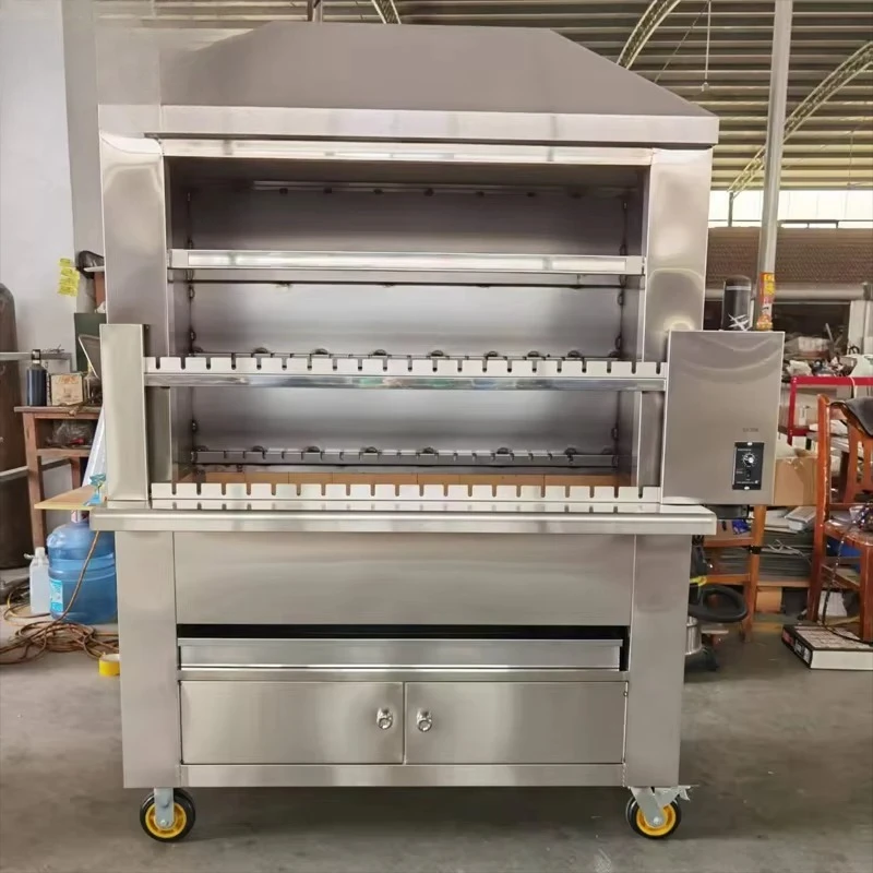 Commercial Lamp Mutton Pork Rotisserie Bbq Smoker Gas Grill for Roasting Meat Pig Roaster Charcoal Gas BBQ Grill Machine XH