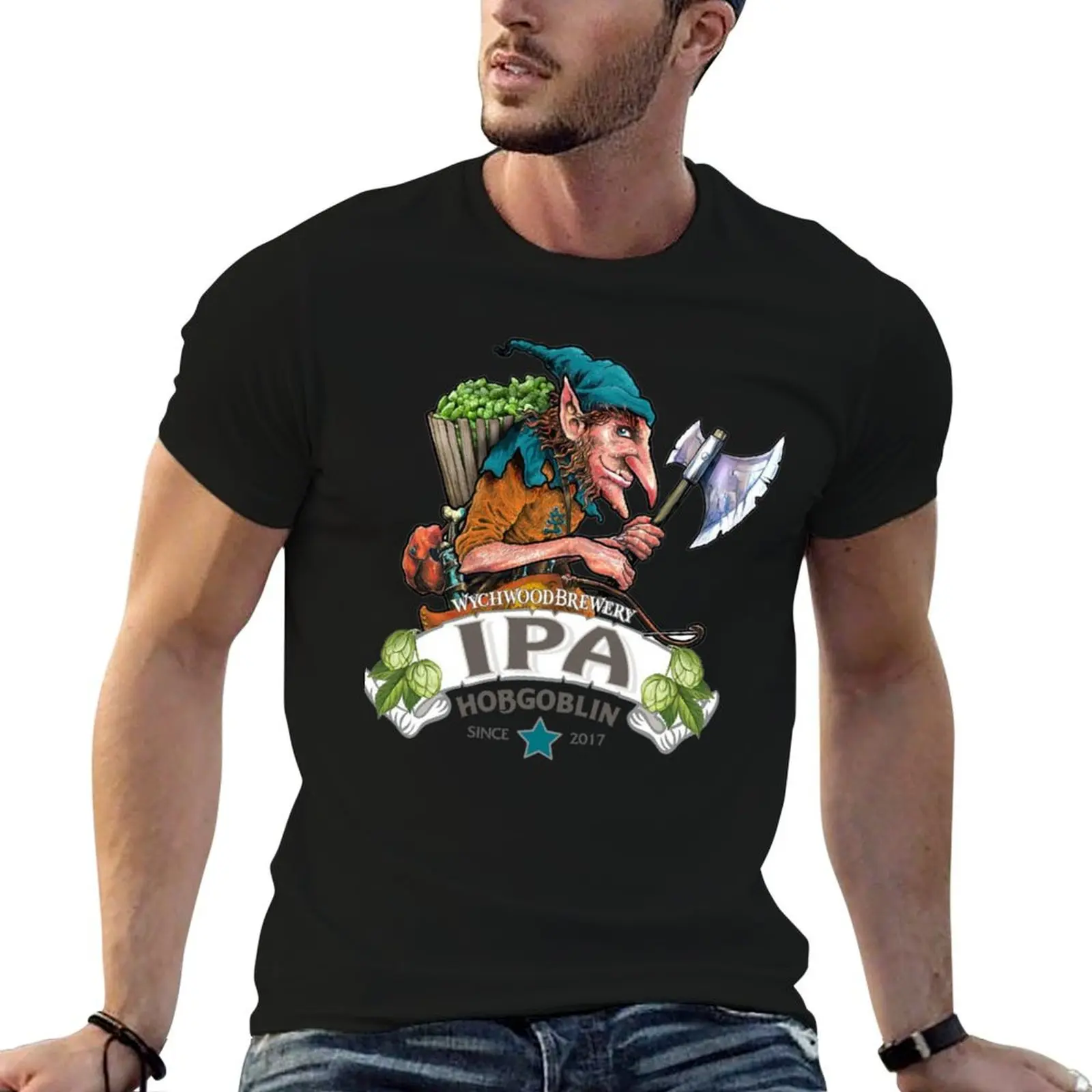 Camiseta Hobgoblin IPA, camisetas de algodão 100% algodão, camiseta 100% masculina, camiseta lisa