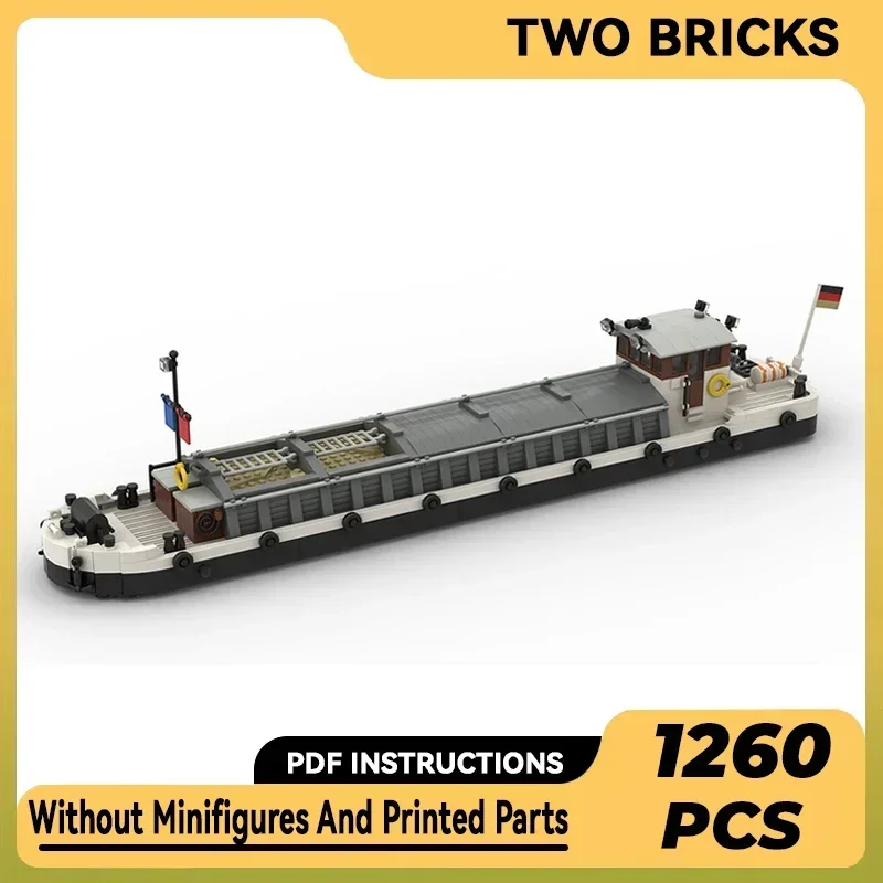 Military Cargo Ship Model Moc Building Bricks Harbor Barge Technology Modular Blocks Gifts Christmas Toys DIY Sets Assembly