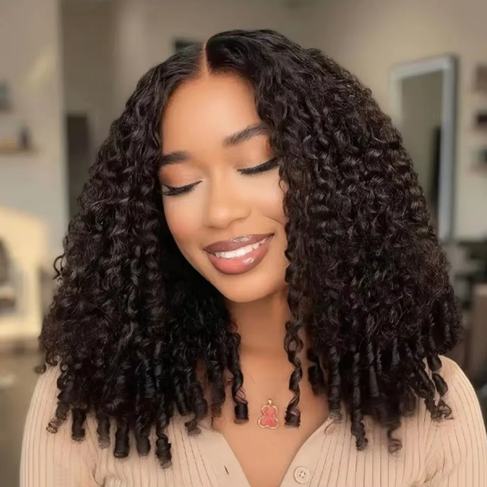 

13x4 Glueless Deep Wave Bob Wig Brazilian Human Hair Wear and Go Short Bob 13x6 HD Lace Front Wig Pre Plucked For Black Women