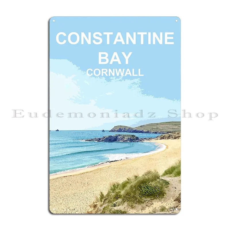 Constantine Bay Cornwall Cornish Gift Metal Sign Design Pub Club Iron Wall Decor Design Tin Sign Poster