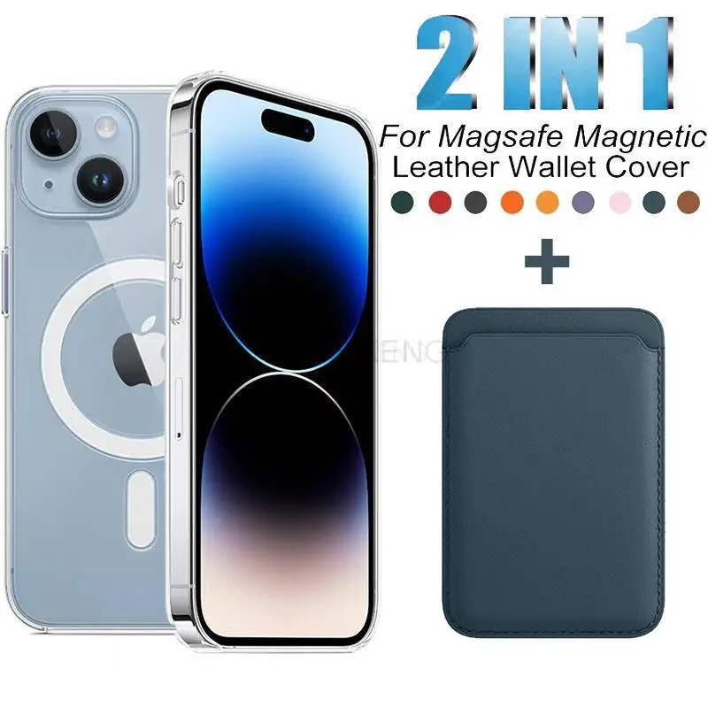 For Magsafe Magnetic Wireless Charging Case For iPhone 15 11 12 13 14 Pro MAX Mini XR XS 7 Plus Leather Wallet Card Holder Cover