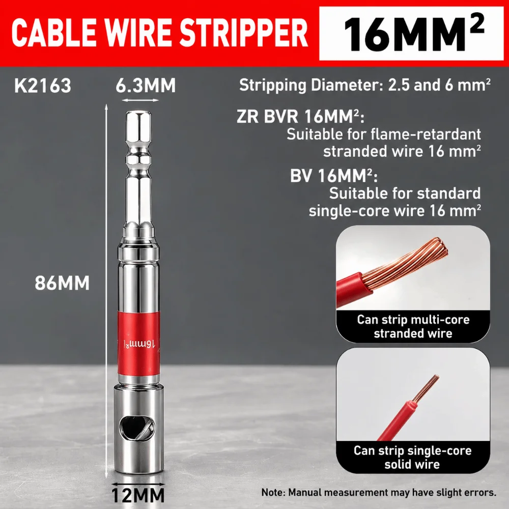 Hex Shank Wire Stripper Fast Stripping Universal Wire Peeler Durable Crack Resistant Electrician Stripper Scrap Wire Peeling - view 6