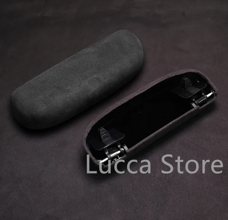 Top Suede Warp Glasses Case For Audi A3 A4 A5 A6 A7 A8 Q2 Q3 Q5 Q7 Q8 2012-2023 Sunglasses Case Holder Glasses Box Storage