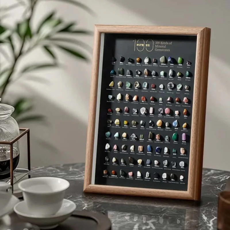 100 قطعة مجموعة العينات المعدنية بلورات طبيعية وأحجار الشفاء مصقولة متعدد الألوان حجر لتزيين المنزل هدية