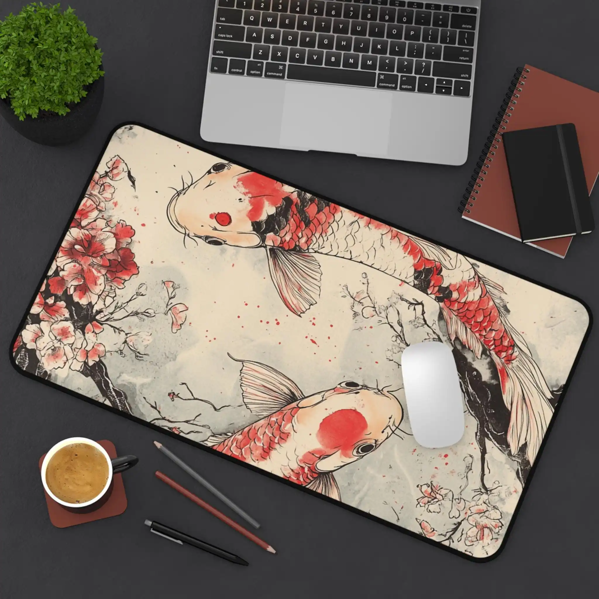 

Koi Pattern Desk Mat, A Lovely Desktop Decoration,XXL Anti-slip and Waterproof Gaming Mouse Pad, A Perfect Gift for Friends.