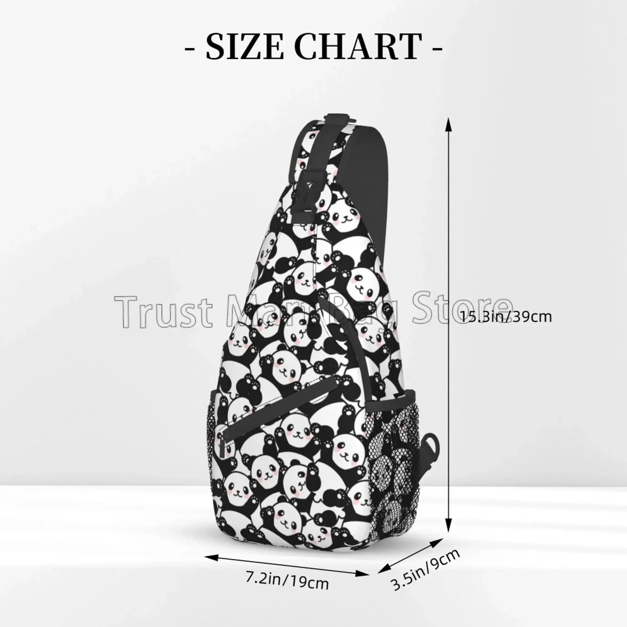 Mochila cruzada Unisex para hombre y mujer, Bolso pequeño con diseño de Panda bonito, Mini bandolera de un hombro para el pecho, gimnasio, deporte, viaje, senderismo, mochila de día