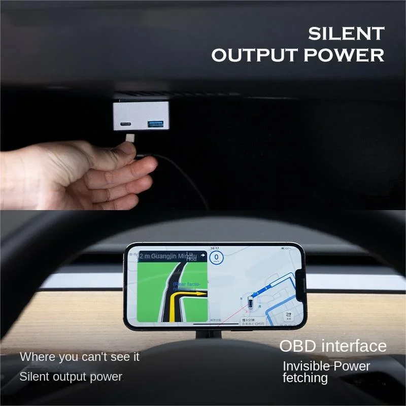 Applicable to Tesla Modely/3 Car Charger OBD Interface Converter Fast Charge Dual Interface Docking Station