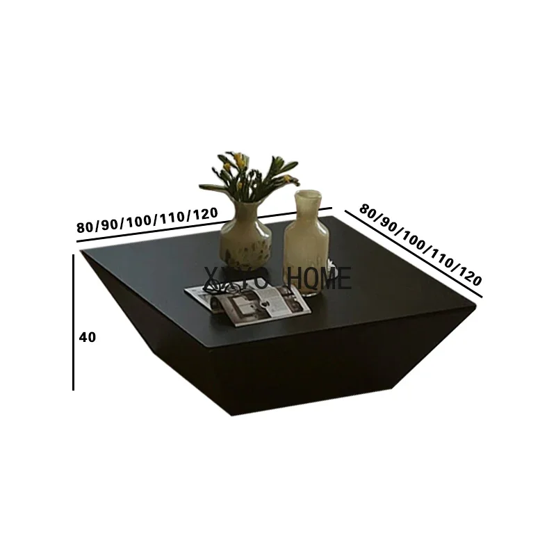 Retro Square Coffee Table Small Apartment Living Room B & B Furniture Creative Simple Inverted Triangle Mid-Ancient Tea Table