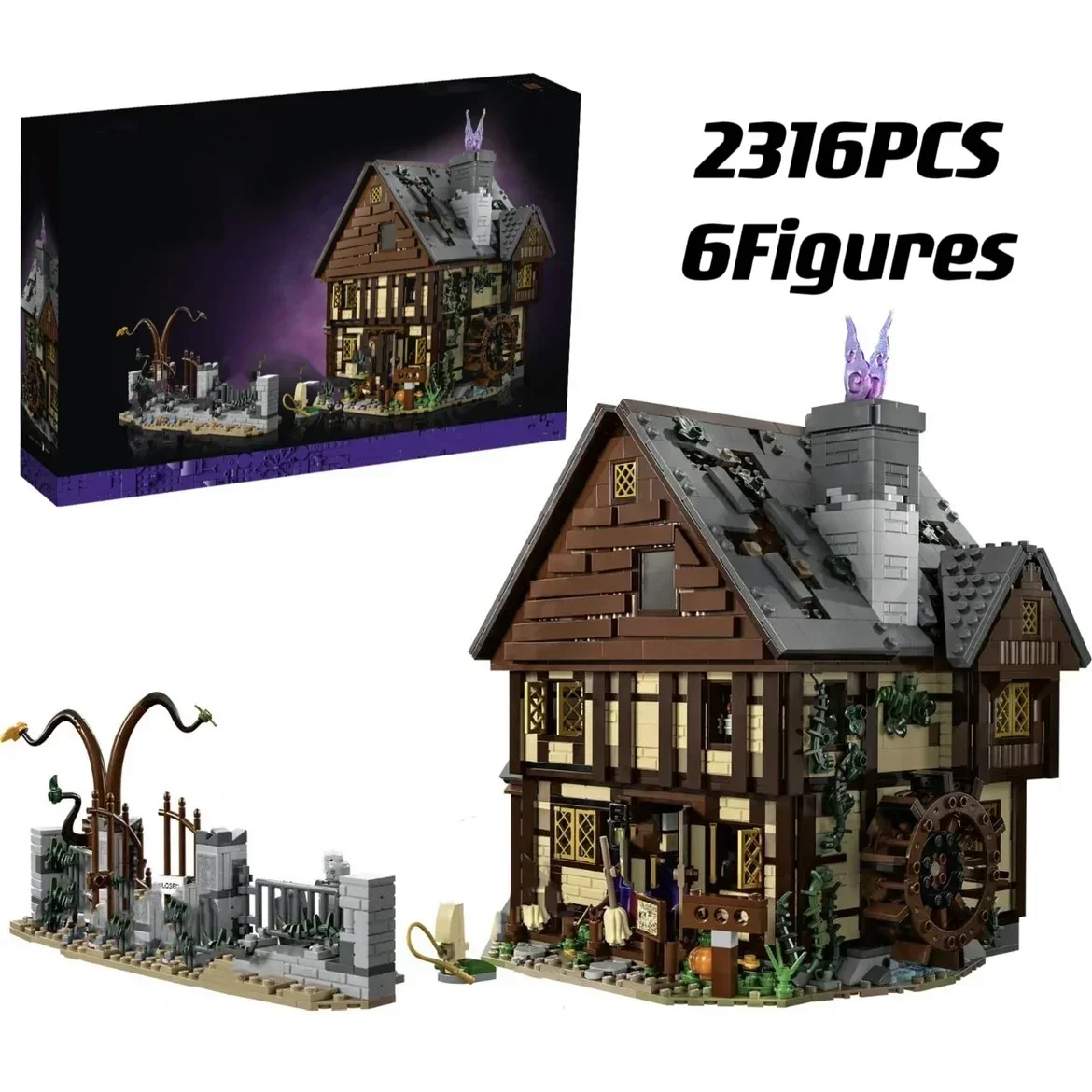 New Ideas 21341 Hocus Pocused The Sanderson Sisters Cottage Building Blocks Halloween Bricks Toys For Kids Christmas Gifts