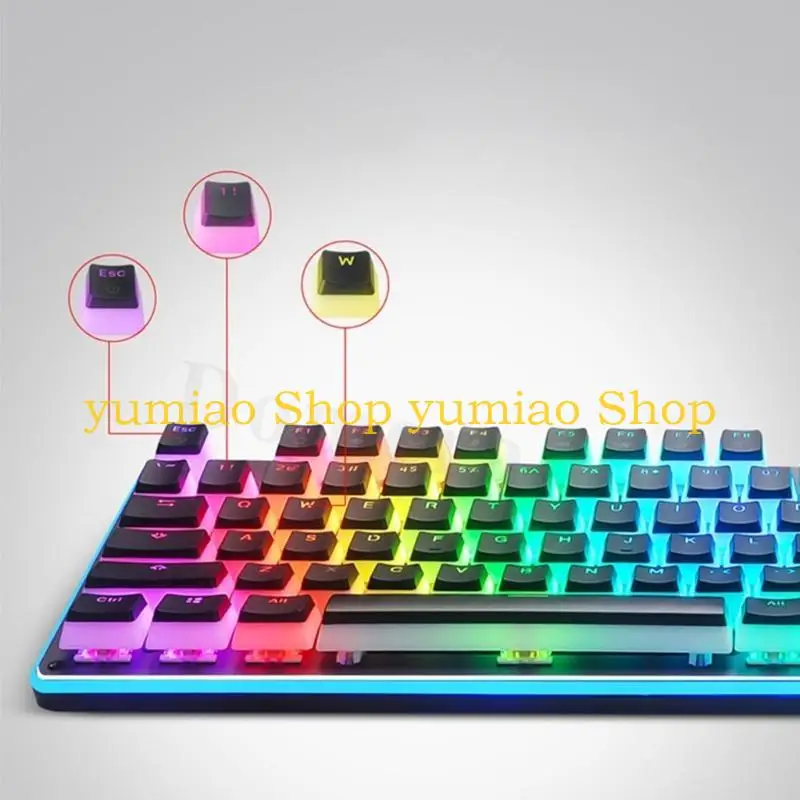 587B 117 Keys Korean/Russian Puddings Keycap OEM PBT Doubleshots Gamer Backlit Keycap