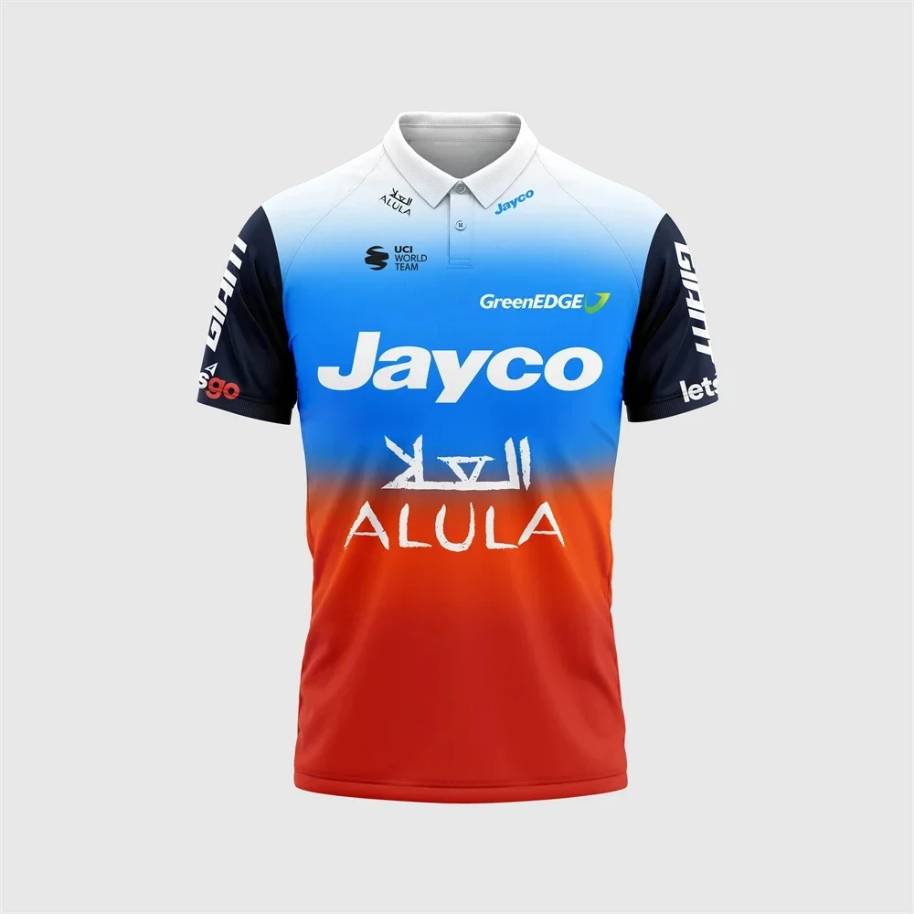 TEAM JAYCO ALULA 2024 Cycling Jersey T-shirt Mens Outdoor 3D Sports Competition Clothing POLO Shirt New Summer Women Tees Tops