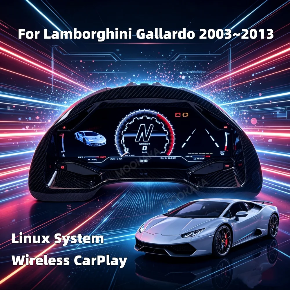 

Digital Dashboard For Lamborghini Gallardo 2003~2013 upgraded SVJ Car Cluster LCD Meter Virtual Cockpit Digital Instrument Panel