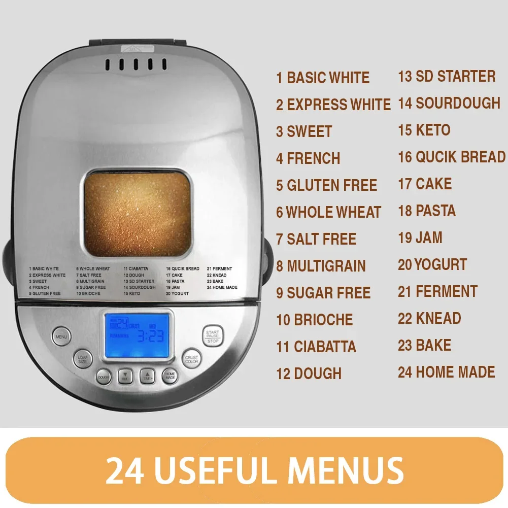 ZK24-in-1 Smart Baking Suitable Home Bread Makers for  Bread Making Machine