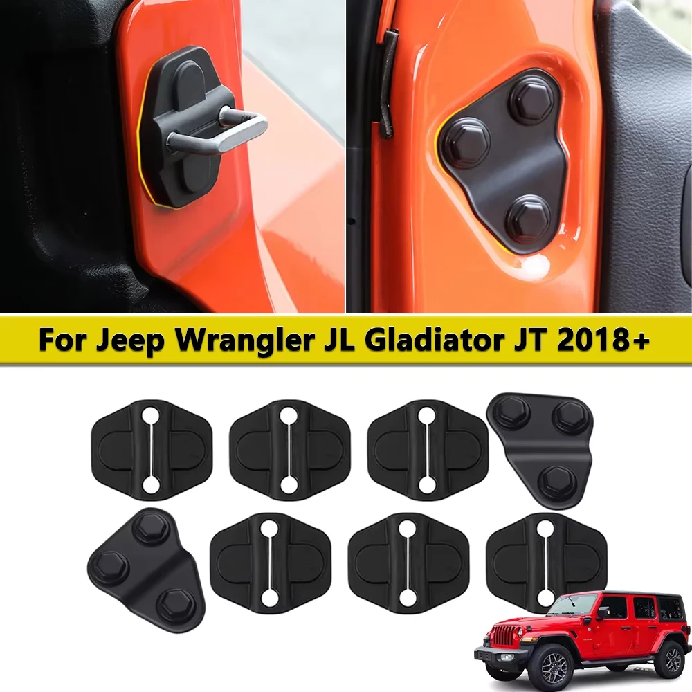 8-Pack Door Screw Protector Cover Trim Door Lock Catch Decoration Cover for 2018-2024 Jeep Wrangler JL JT 4XE Car Accessories