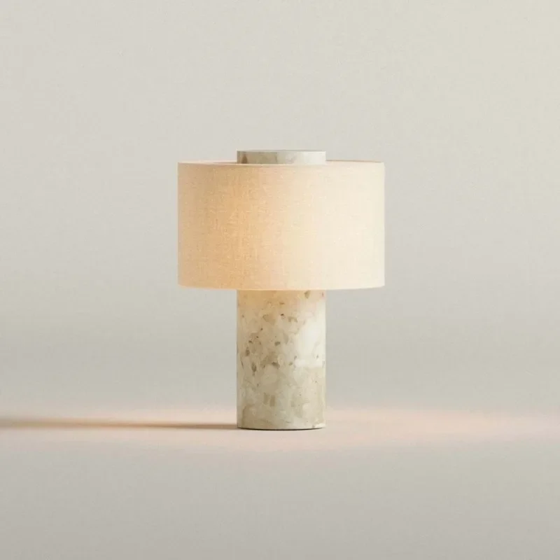 Light luxury decoration marble table lamp glass bedside lamp model room bedroom study soft decoration creativity