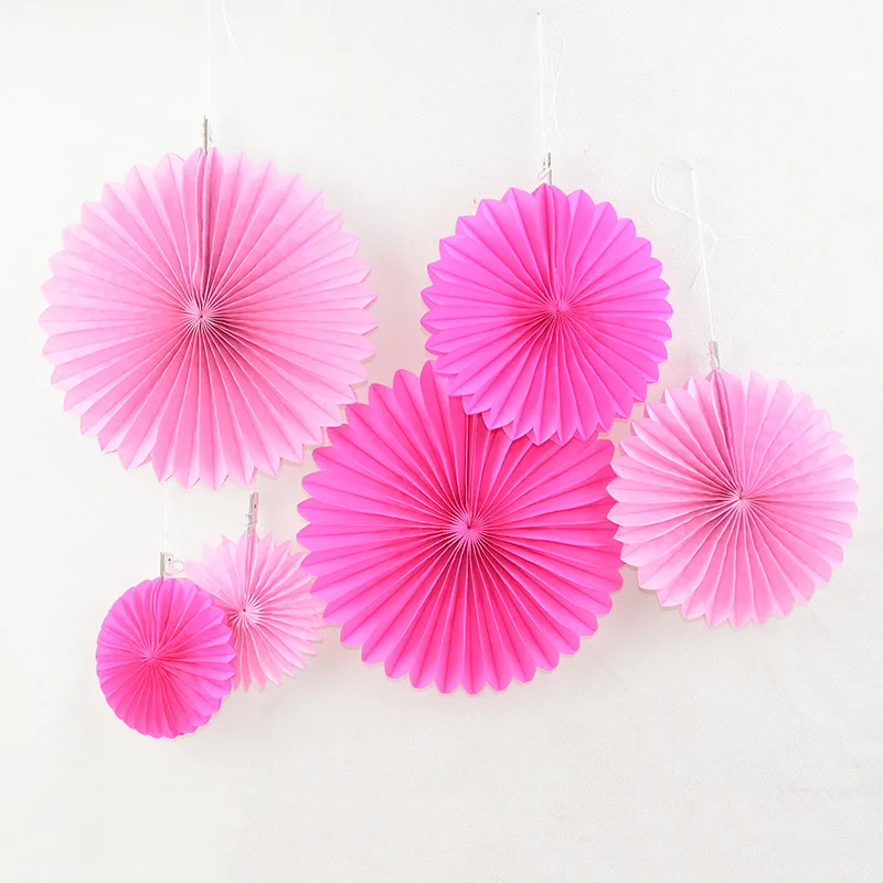 5pcs 10/15/20/25cm Paper Fan Pinwheel Round Lantern for Wedding Festival Party Hanging Flower Decor Birthday DIY Craft Supply 8z