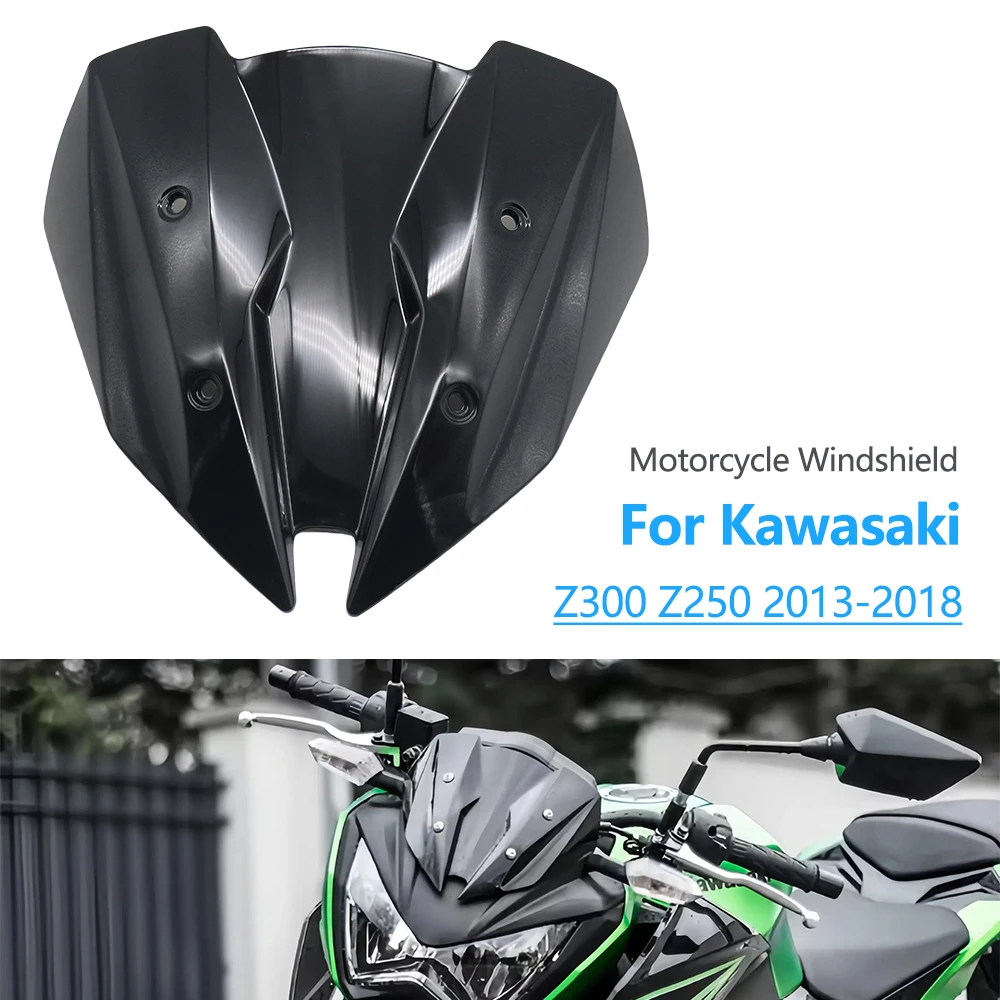 para-kawasaki-z300-z250-z-300-250-2013-2018-motocicleta-para-brisas-defletor-de-vento-tela-de-bolha-dupla