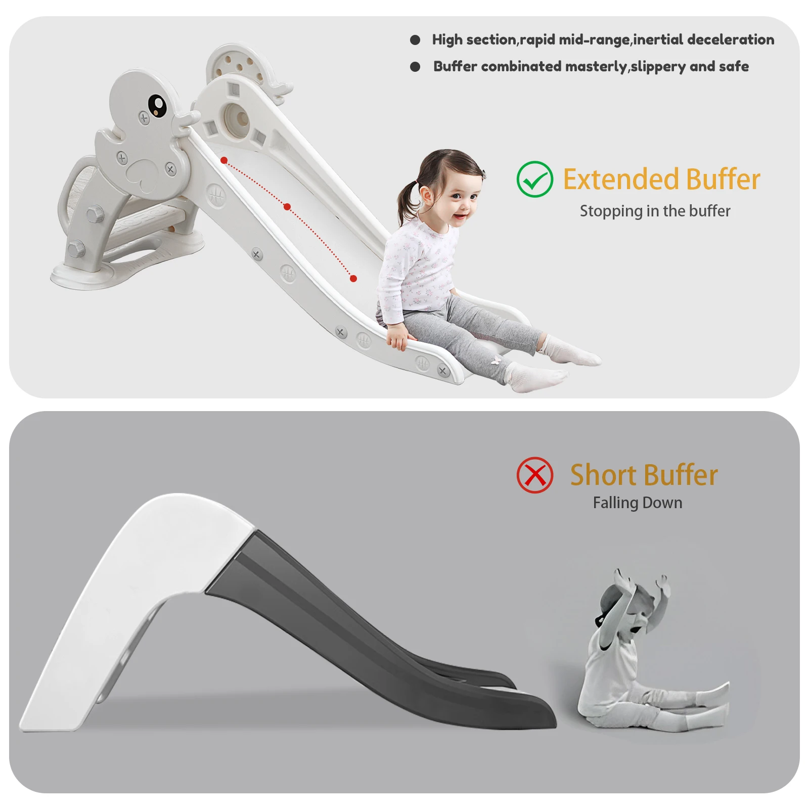 شريحة أطفال إبداعية على شكل بطة صفراء كرتونية قابلة للطي متسلق ملعب داخلي وخارجي للأطفال الصغار من سن 1 إلى 3 سنوات #4