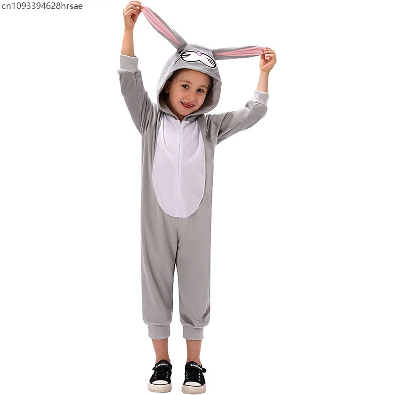 

Child Little Grey Rabbit Girl Costume Christmas Bunny Onesie Halloween Cosplay Easter Bunny Costumes for Kids