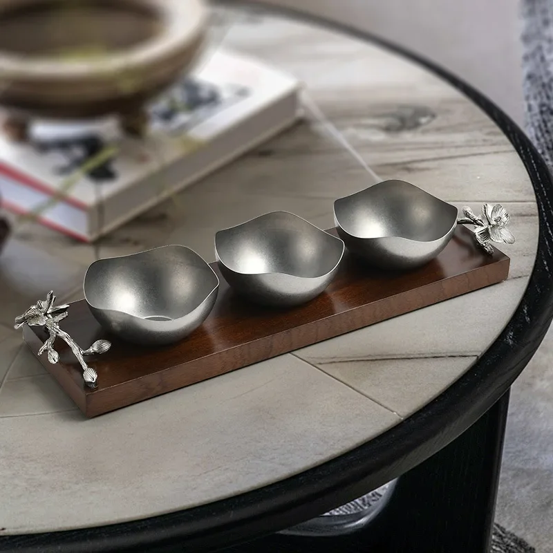 Creative Retro Distressed Stainless Steel Cooking Bowl Hotel Restaurant Irregular Light Food Fruit Salad Bowl Ornament Plate