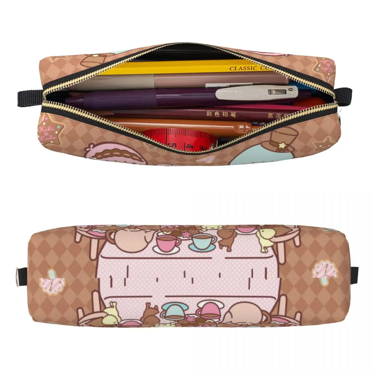 ليتل توين ستارز كارتون أنيمي مقلمة صندوق القلم حقيبة طالب تخزين كبير اللوازم المدرسية سستة pencelcases